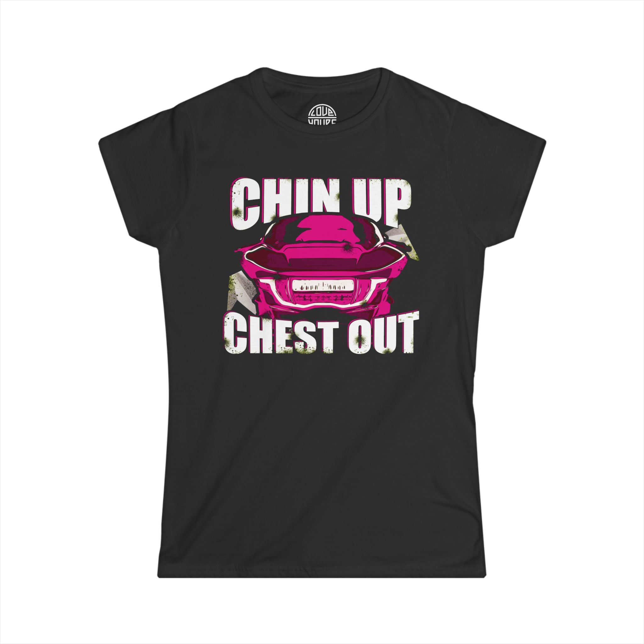 Empowering Women's Softstyle Tee - Chin Up Chest Out, Love Yours, Casual Top, Motivational Shirt, Gift for Her, Everyday Wear