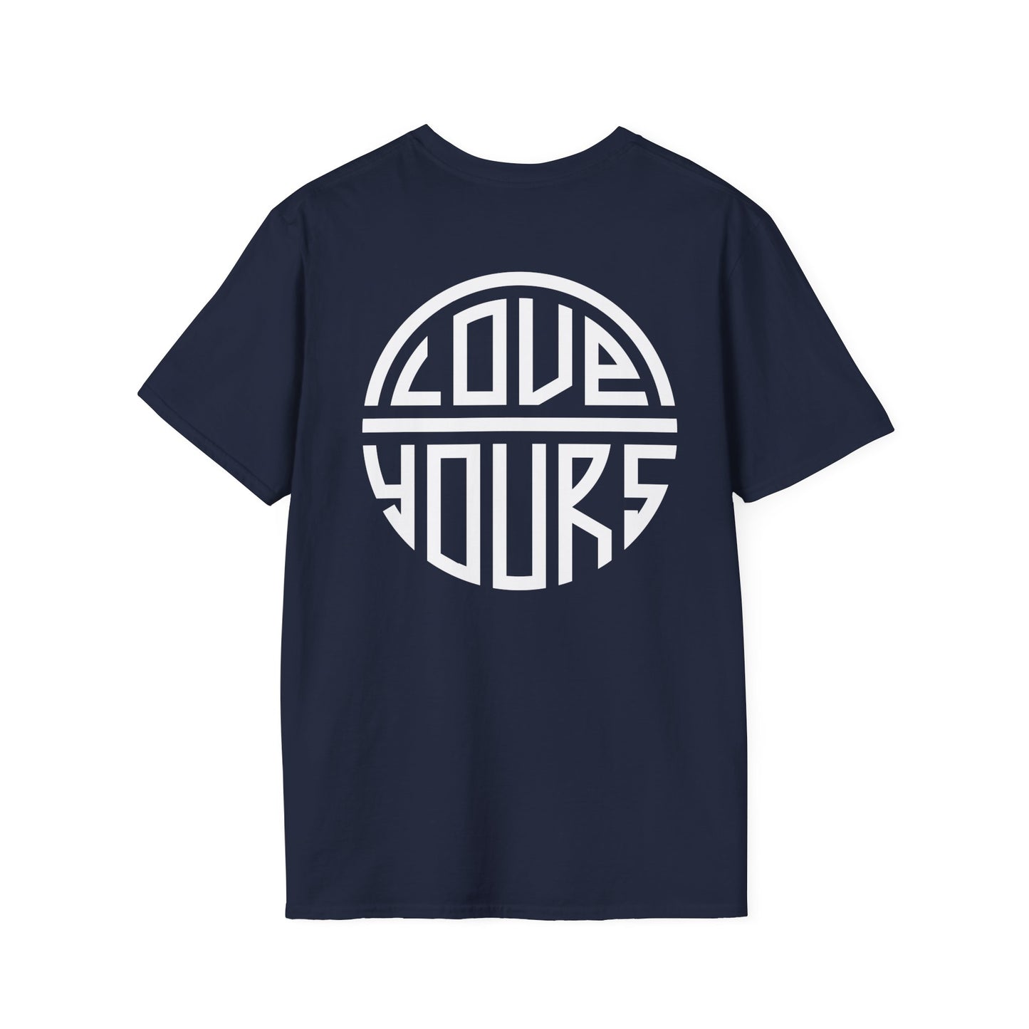Minimalist Unisex Softstyle T-Shirt with Bold Blue Lettering, Casual Wear, Gift for Her, Everyday Apparel, Stylish Statement Tee