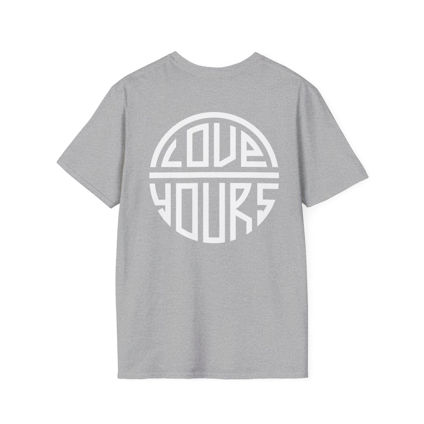 Minimalist Unisex Softstyle T-Shirt with Bold Blue Lettering, Casual Wear, Gift for Her, Everyday Apparel, Stylish Statement Tee