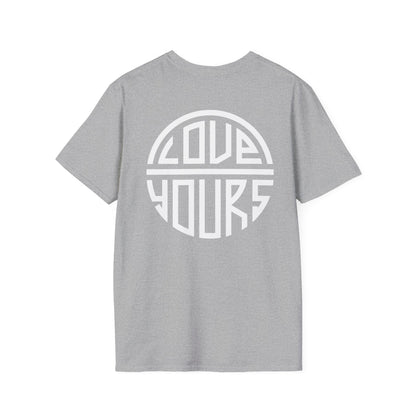 Minimalist Unisex Softstyle T-Shirt with Bold Blue Lettering, Casual Wear, Gift for Her, Everyday Apparel, Stylish Statement Tee