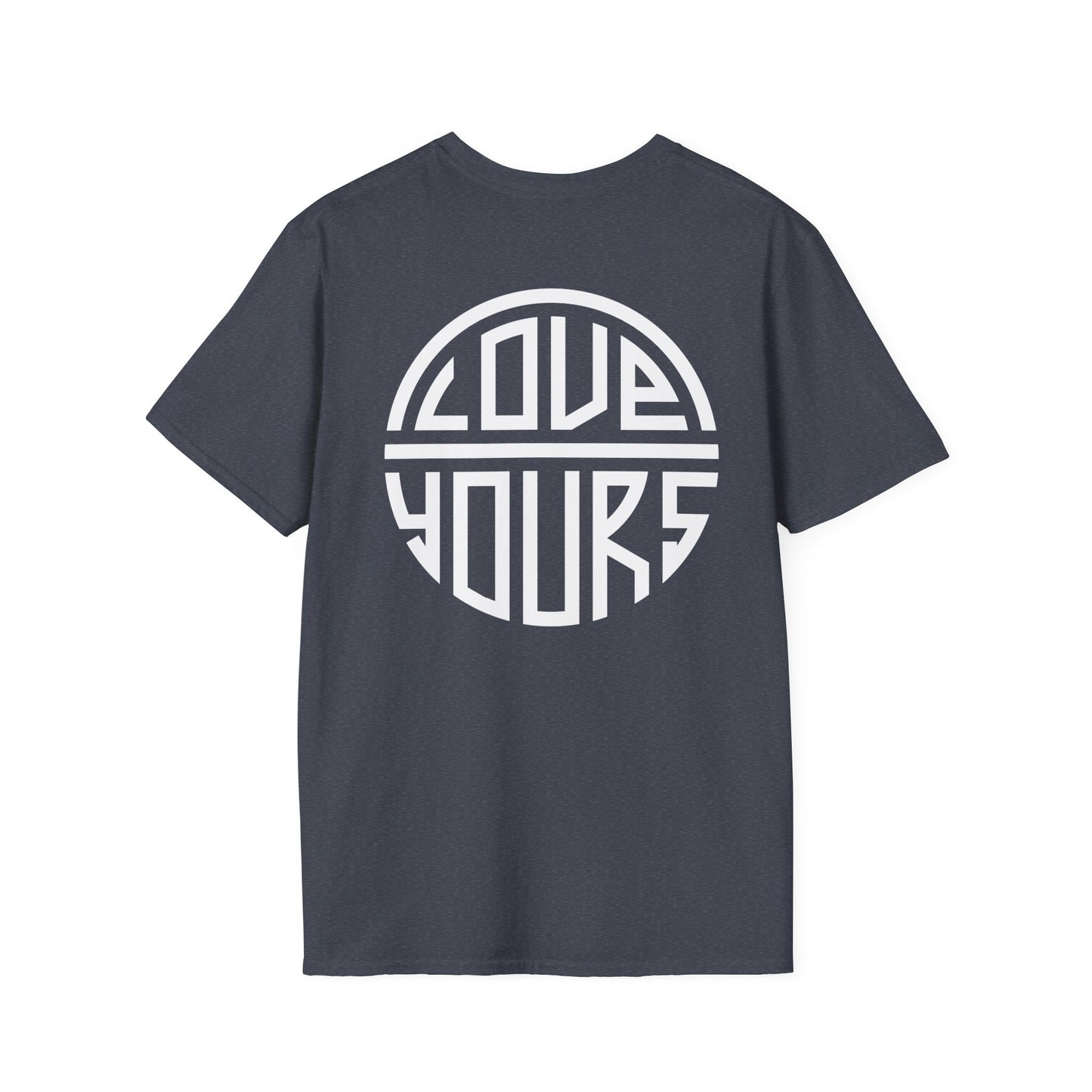 Minimalist Unisex Softstyle T-Shirt with Bold Blue Lettering, Casual Wear, Gift for Her, Everyday Apparel, Stylish Statement Tee
