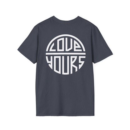 Minimalist Unisex Softstyle T-Shirt with Bold Blue Lettering, Casual Wear, Gift for Her, Everyday Apparel, Stylish Statement Tee