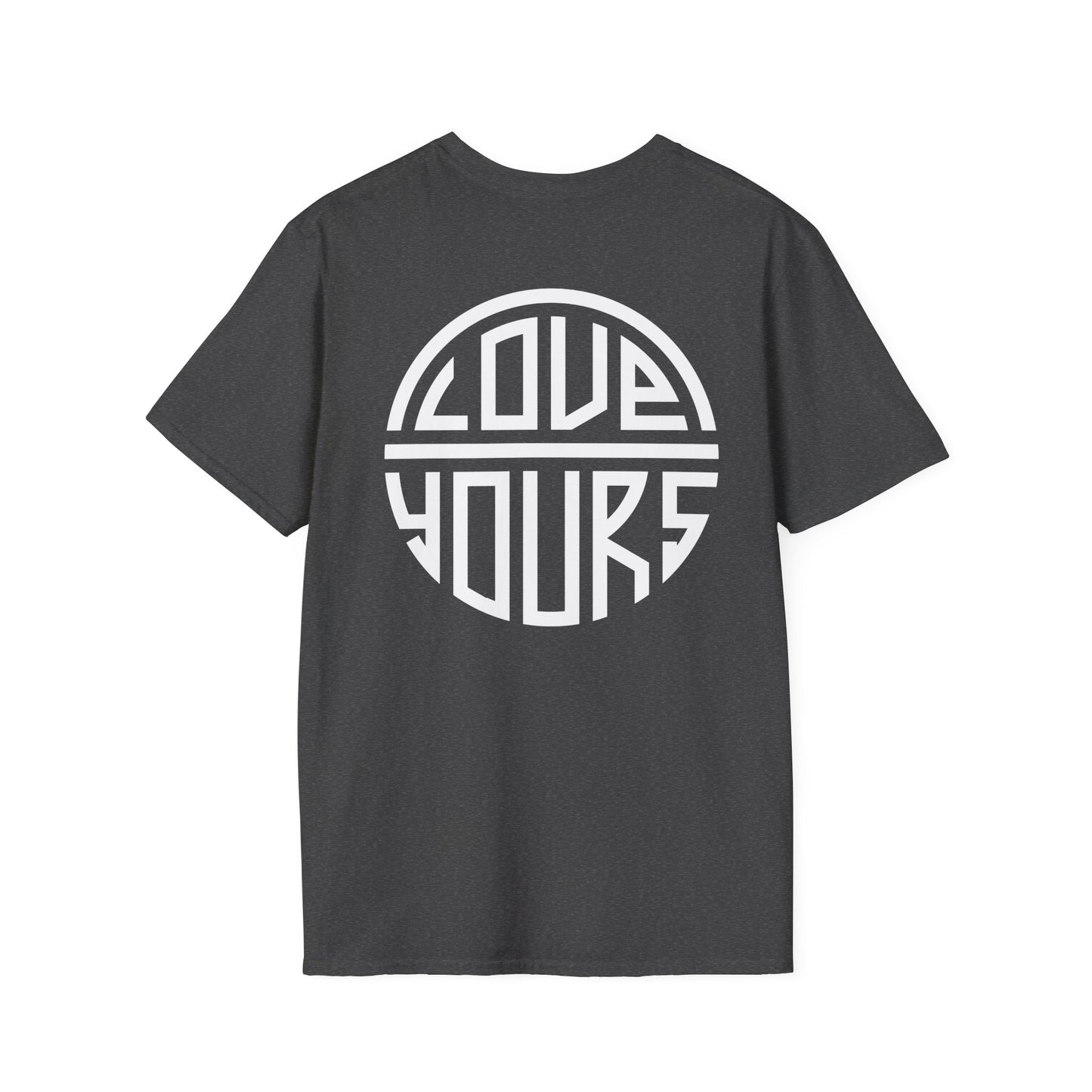Minimalist Unisex Softstyle T-Shirt with Bold Blue Lettering, Casual Wear, Gift for Her, Everyday Apparel, Stylish Statement Tee