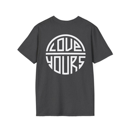 Minimalist Unisex Softstyle T-Shirt with Bold Blue Lettering, Casual Wear, Gift for Her, Everyday Apparel, Stylish Statement Tee